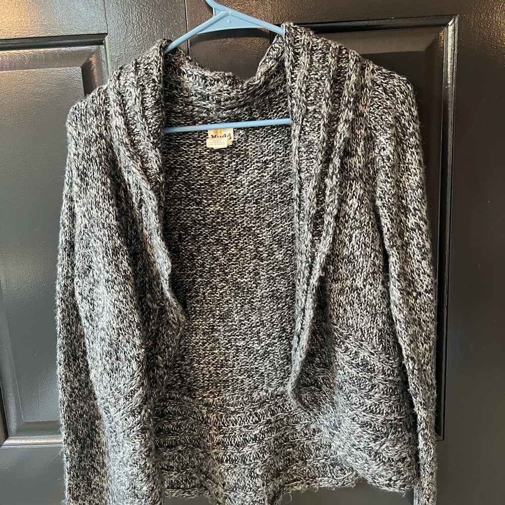 Mudd Black and Gray Knit Cardigan